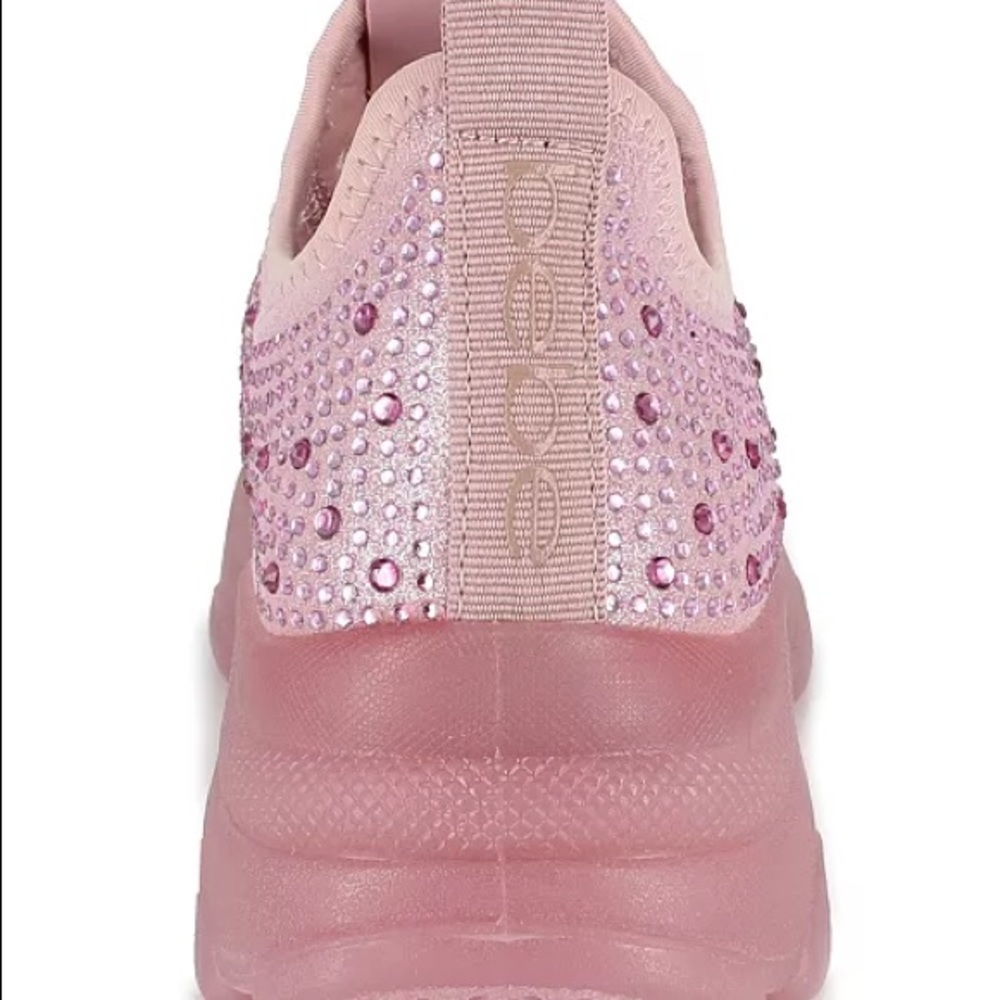 BEBE Pink Rhinestone embellished sneakers 8.5 New - Picture 4 of 10